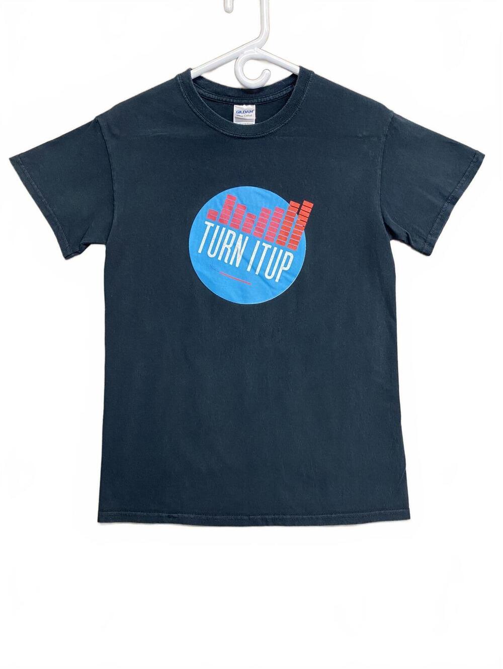 Vintage Black 'Turn It Up' Graphic T-Shirt On Gildan Ultra Cotton Tag Size Small